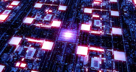 High Tech Computer Processor And Chip. Futuristic Artificial Intelligence. 動画素材 160021986