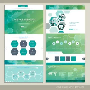 High-tech concept one page website design Stock Illustration