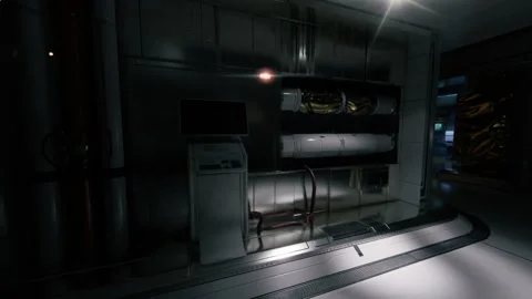 High tech containment area with futuristic design and sleek surfaces Stock Footage 310932610
