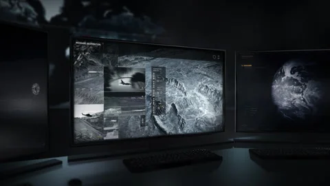 High Tech Coordinates Search Network Used For Warfare Intelligence Gathering Stock Footage 319266039