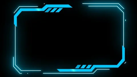 High-Tech Cyan Blue Digital Screen Frame Video stock 317213379