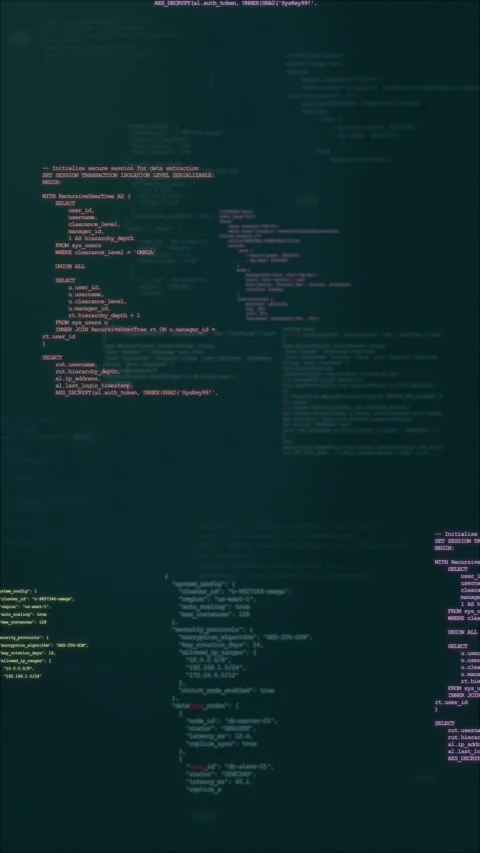 High Tech Cyan IT Network Dashboard Overlay Stock Footage 345766866