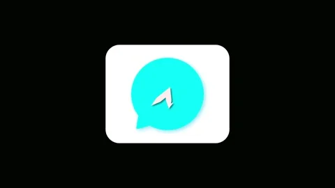 High tech cyan speech bubble with lightning symbol on white rounded backgro.. Stock Footage 321451418