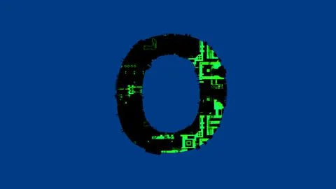 - high tech cyber punk black and green font on blue Stock Illustration