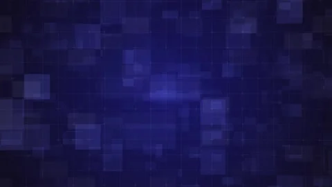 High-tech dark blue background with dynamic pixel blocks for cybersecurity Stock Footage 310048656