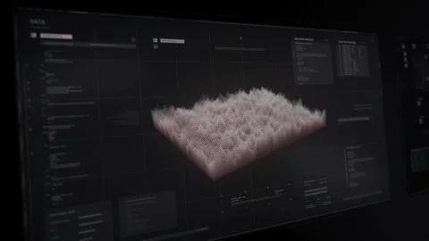 High Tech Data Analysis In Program Interface For Intelligence Decryption Video stock 244177721