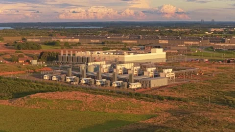 High-tech data campus powering AI analytics and cloud services. Stock Footage 318620447