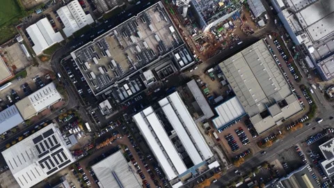 High tech data center, collection of data centres in Slough, the United Kingdom Stock Footage 320894884