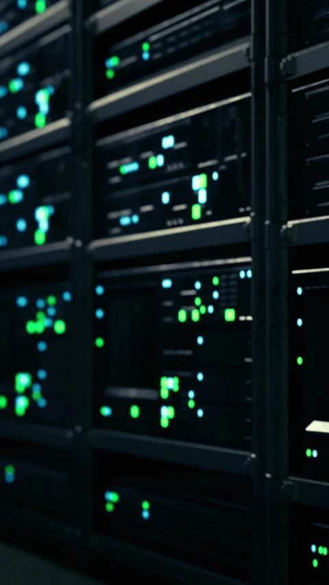 High tech data center showcases vibrant displays of active server activity 库存影片 324497091