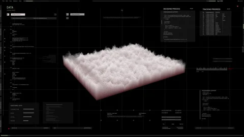 High tech data scanning system decoding the collected target intelligence Stock Footage 267843854