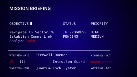 High-Tech Data Visualization Screen appearing Sci Fi 2D texture. User Interface 動画素材 337558901