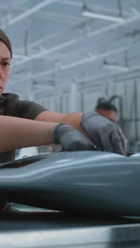 High Tech Defense Industry Worker Integrating Payload into Reconnaissance Drone Stock Footage 345055249