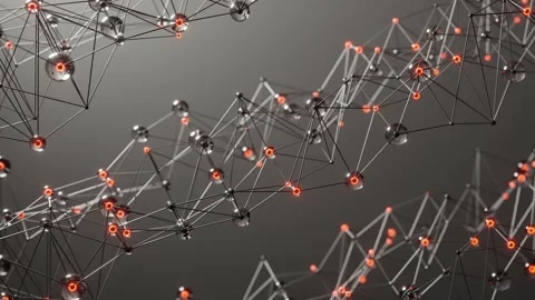 High-tech digital communication concept showcasing interconnected nodes. Stock Footage 339378001