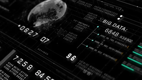 High-tech digital dashboard with big data analytics, futuristic information. Video stock 313168999