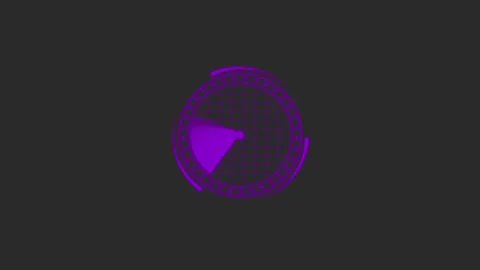High-tech digital radar interface animation with sweeping purple radar in i.. Vídeo Stock 330317560