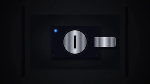 High-Tech Digital Security Lock Mechanism with Metallic Dial and Glowing Bl.. Stock Footage 345694107