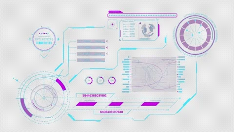 High-tech display design with data processing animation Stock Footage 289363939