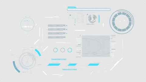 High-tech display design with data processing animation Vídeos de archivo 292991956