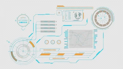 High-tech display design with data processing animation Stock Footage 304815489
