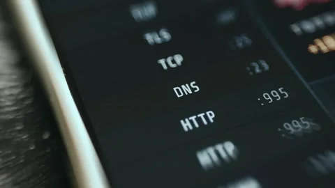 High Tech Display of Firewall IP Filtering Dashboard in a - Secure Scene Stock Footage 336948159