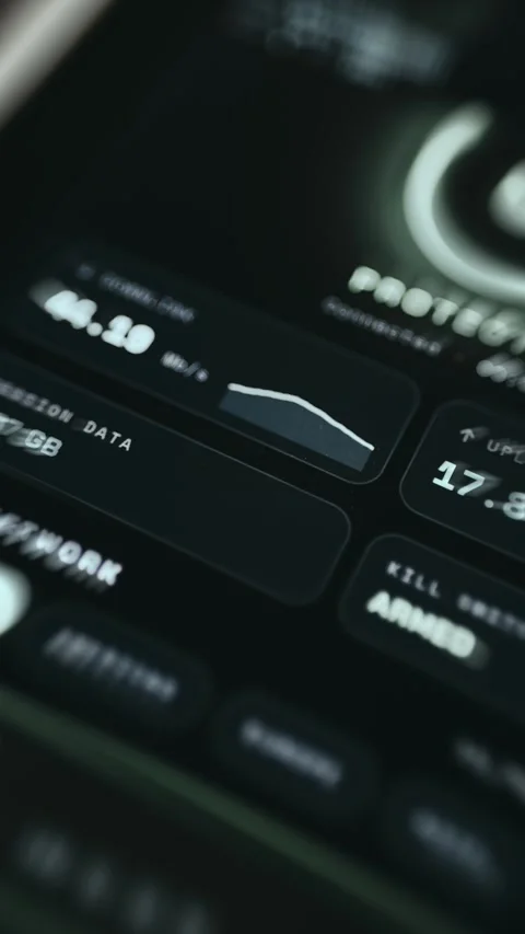 High Tech Display of Firewall IP Filtering Dashboard with - Secure Visualization Stock Footage 336976316