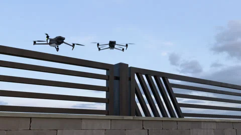 High-tech drones that ensure home security Stock Footage 314019692