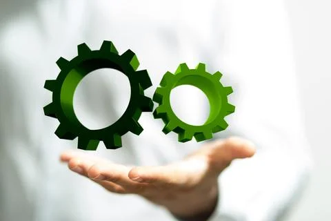 High tech eco green infinity computer technology concept Stock Photos