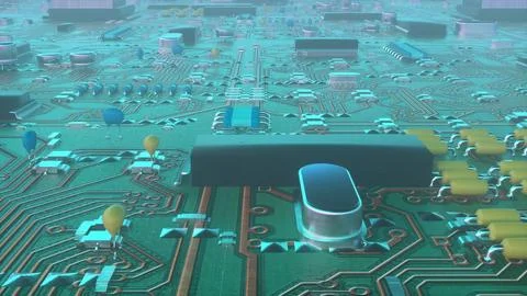 High tech electronic board. Abstract futuristic industry concept Stock Illustration