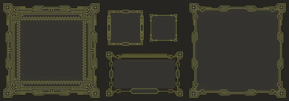 High tech electronic border frame. Vector Stock Illustration
