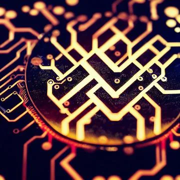 High tech electronic circuit board Illustrazione stock