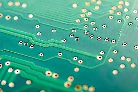 High tech electronic circuit board close up Stock Photos
