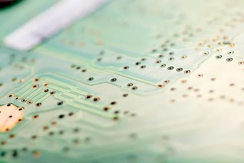 High tech electronic circuit board close up Foto stock