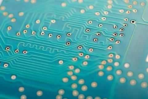 High tech electronic circuit board close up Foto stock