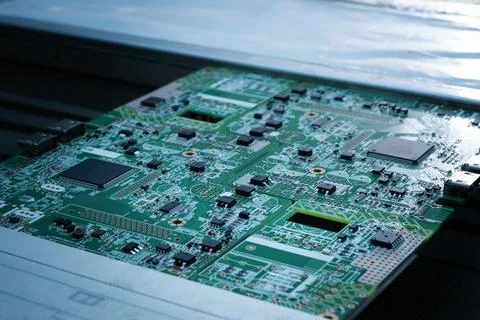 High-Tech Electronics Factory Producing Circuit Boards Stock Photos