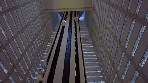 High Tech elevators inside building. Skyscraper indoor interior. Vidéo 252565677