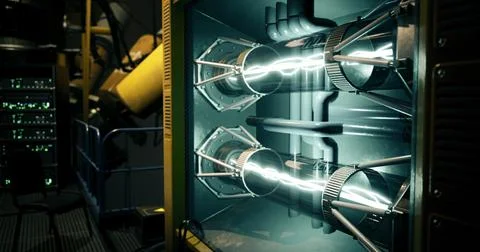 High tech energy generator showcasing bright arcs in advanced facility Stock Illustration
