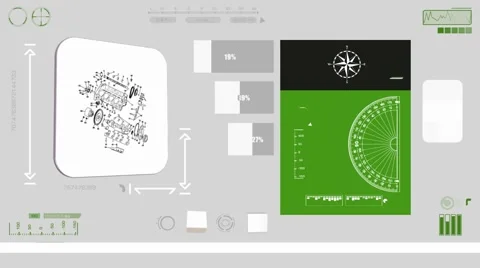 High-Tech Engine - Detail Construction - green 01 Stock Footage 61827098