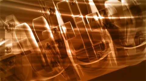 High-Tech Engine in Red Stock Footage 8968835