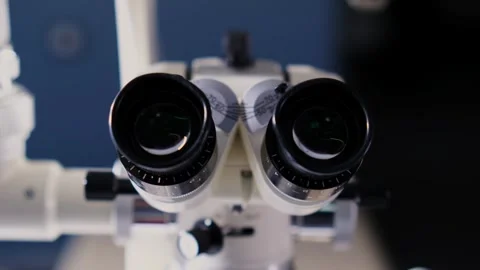 High-tech equipment for ophthalmic surgery close-up. Stockbeeldmateriaal 265017253