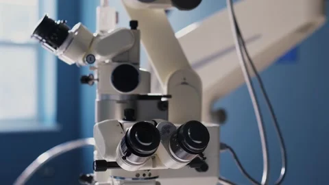 High-tech equipment for ophthalmic surgery close-up. Stockbeeldmateriaal 265017757