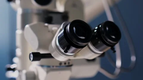 High-tech equipment for ophthalmic surgery close-up. Stockbeeldmateriaal 265017759