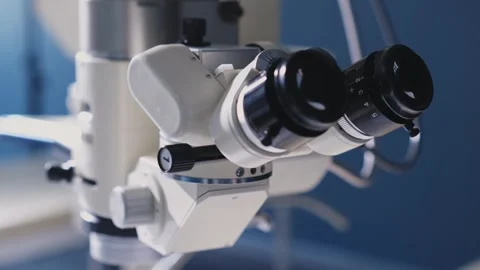 High-tech equipment for ophthalmic surgery close-up. Stockbeeldmateriaal 265017765