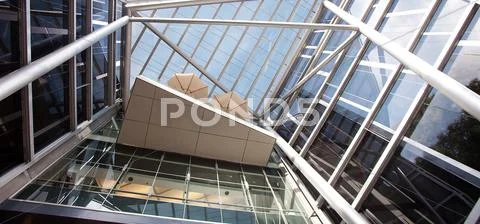 High-tech exterior of a modern office building Stock Photos