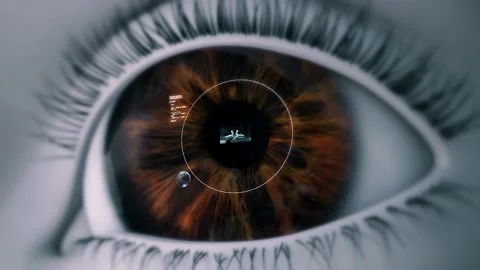 High Tech Eye Device Smart Contact Lens 4K Stock Footage 145837669