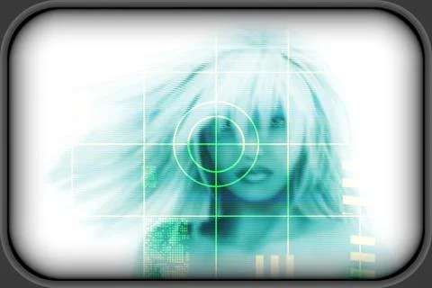 High-tech face technology background Stock Illustration