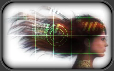 High-tech face technology background Stock Illustration