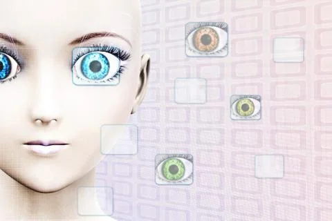 High-tech face technology Stock Illustration