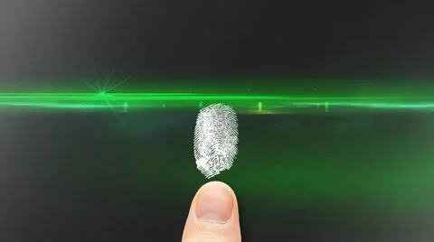 High Tech Fingerprint Scanning Incorrect enter Stock Footage 37885238