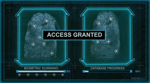 High Tech Fingerprint Scanning / Pattern Matching Biometric System Stock Footage 11126374