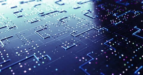 High Tech Futuristic AI Processor. Processing Data In Real Time. AI. Stock Footage 143945837